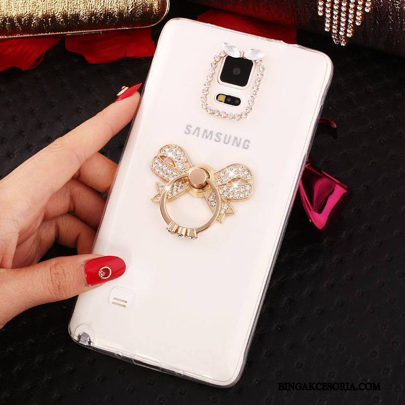 Samsung Galaxy Note 4 Gwiazda Ochraniacz Rhinestone Futerał Silikonowe Purpurowy Cienka