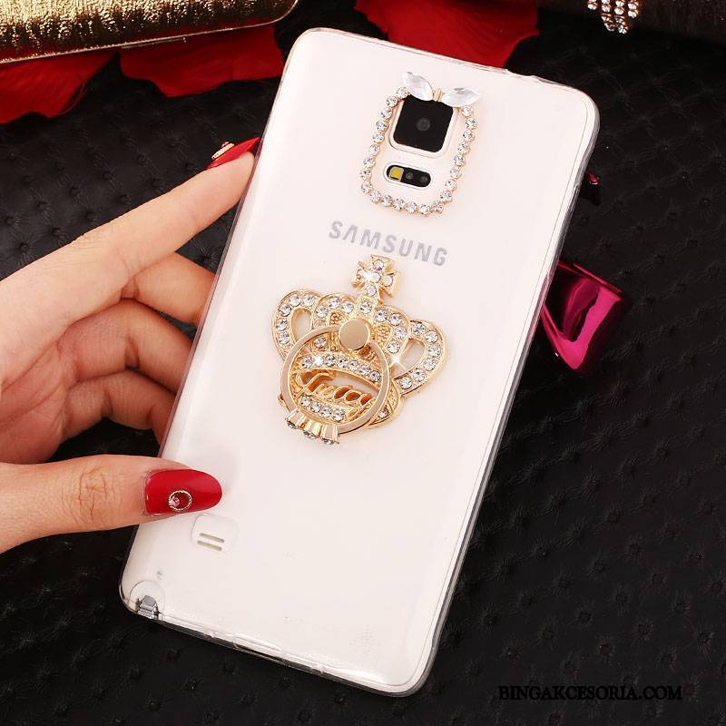 Samsung Galaxy Note 4 Gwiazda Ochraniacz Rhinestone Futerał Silikonowe Purpurowy Cienka