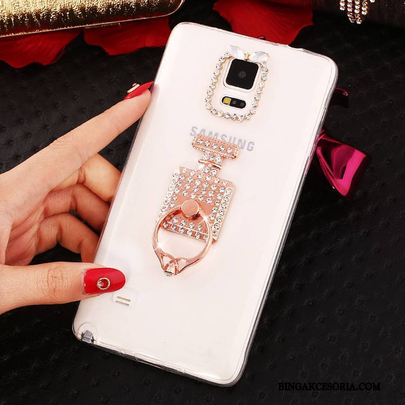 Samsung Galaxy Note 4 Gwiazda Ochraniacz Rhinestone Futerał Silikonowe Purpurowy Cienka