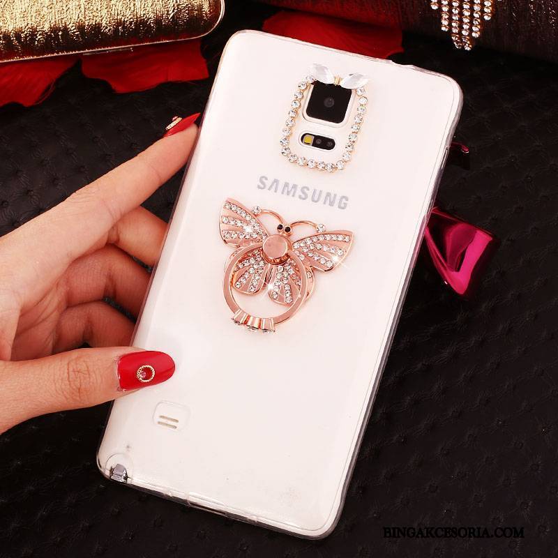 Samsung Galaxy Note 4 Gwiazda Ochraniacz Rhinestone Futerał Silikonowe Purpurowy Cienka