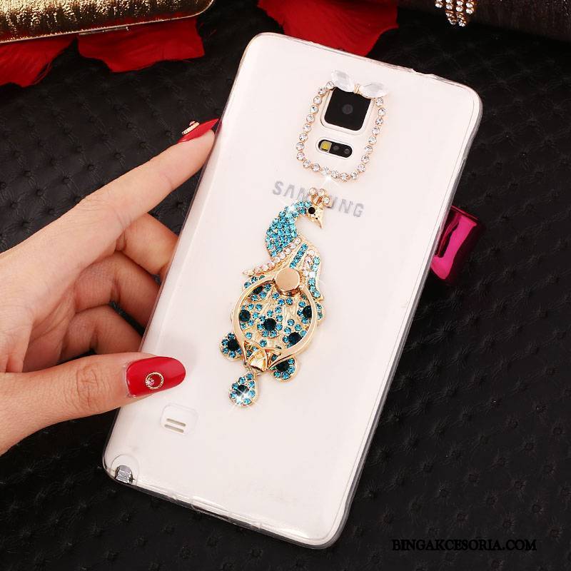 Samsung Galaxy Note 4 Gwiazda Ochraniacz Rhinestone Futerał Silikonowe Purpurowy Cienka