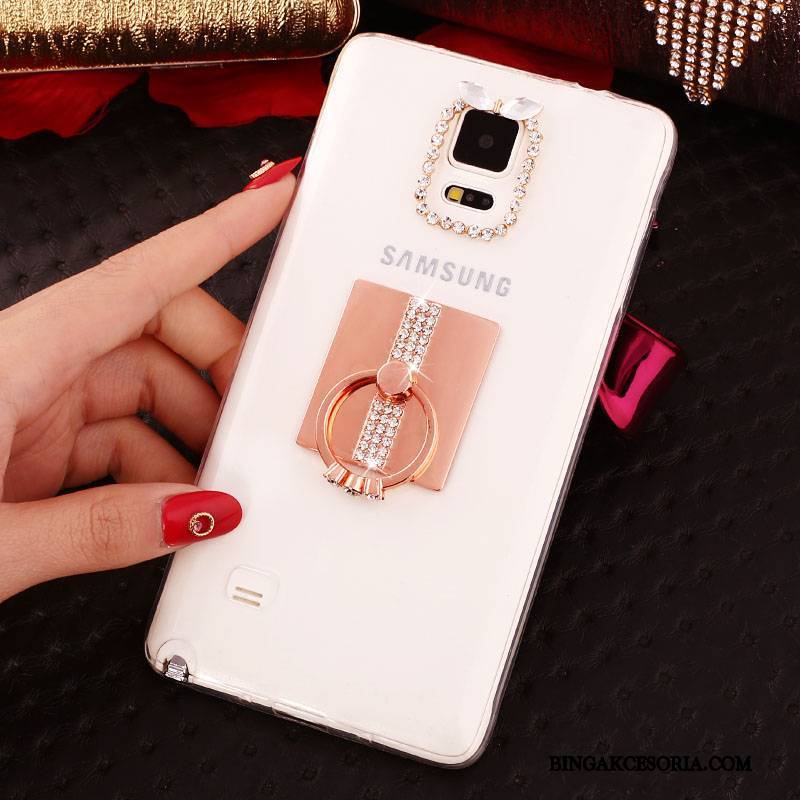 Samsung Galaxy Note 4 Gwiazda Ochraniacz Rhinestone Futerał Silikonowe Purpurowy Cienka