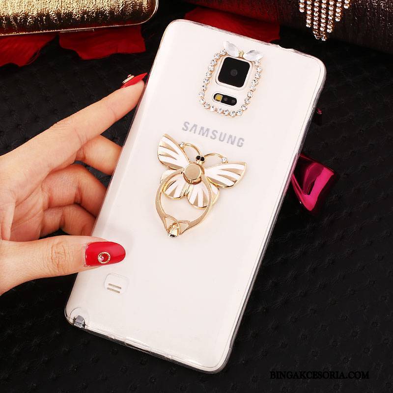 Samsung Galaxy Note 4 Gwiazda Ochraniacz Rhinestone Futerał Silikonowe Purpurowy Cienka