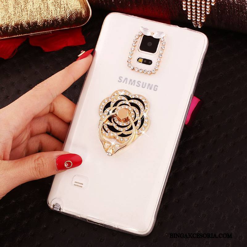 Samsung Galaxy Note 4 Gwiazda Ochraniacz Rhinestone Futerał Silikonowe Purpurowy Cienka