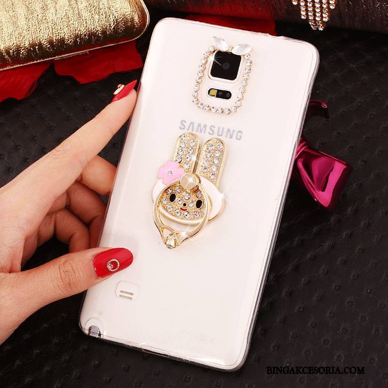 Samsung Galaxy Note 4 Gwiazda Ochraniacz Rhinestone Futerał Silikonowe Purpurowy Cienka