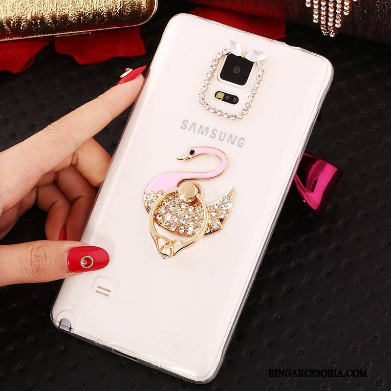 Samsung Galaxy Note 4 Gwiazda Ochraniacz Rhinestone Futerał Silikonowe Purpurowy Cienka