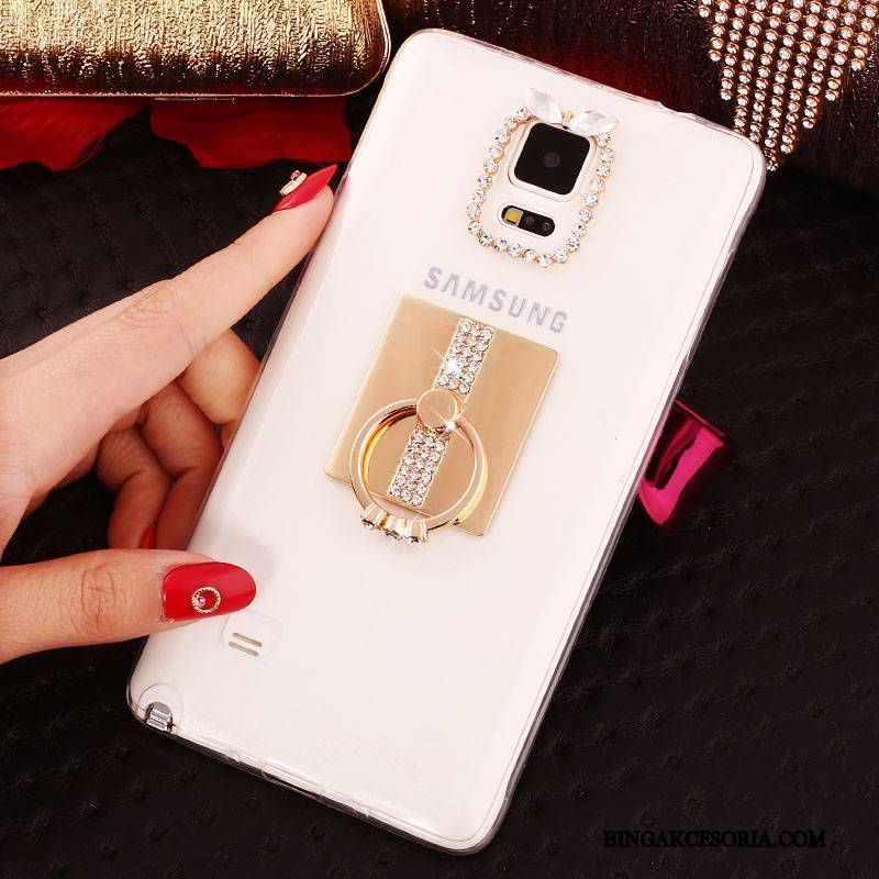 Samsung Galaxy Note 4 Gwiazda Ochraniacz Rhinestone Futerał Silikonowe Purpurowy Cienka