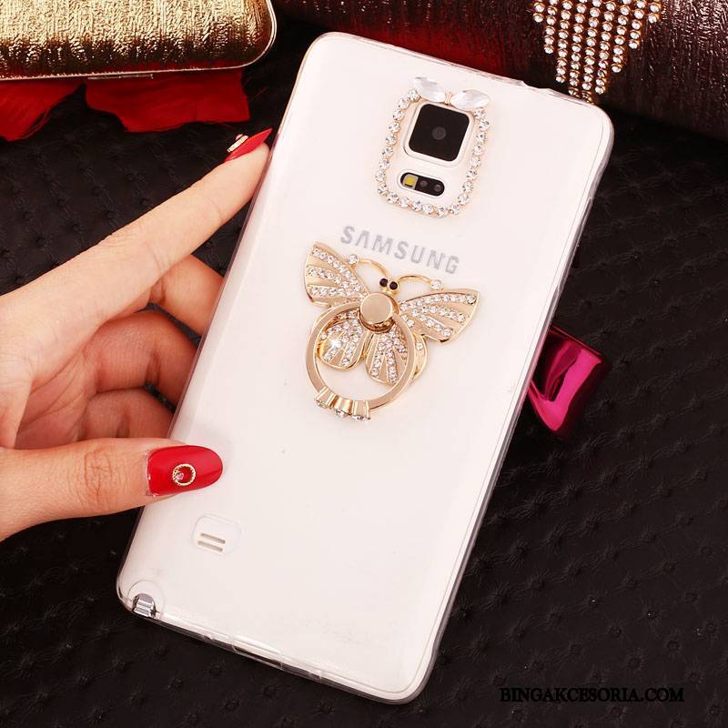 Samsung Galaxy Note 4 Gwiazda Ochraniacz Rhinestone Futerał Silikonowe Purpurowy Cienka