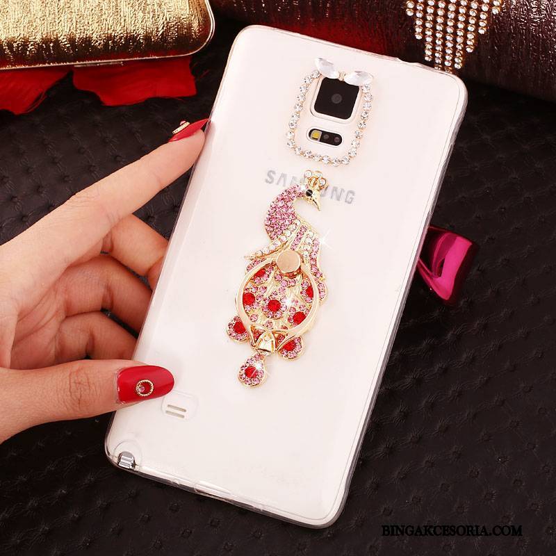 Samsung Galaxy Note 4 Gwiazda Ochraniacz Rhinestone Futerał Silikonowe Purpurowy Cienka