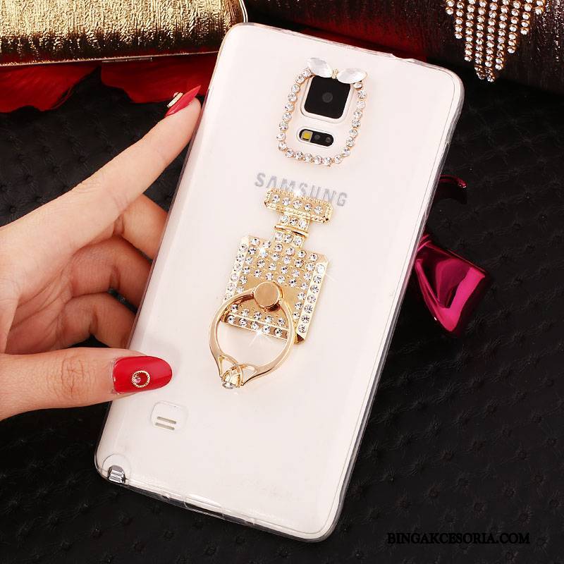 Samsung Galaxy Note 4 Gwiazda Ochraniacz Rhinestone Futerał Silikonowe Purpurowy Cienka