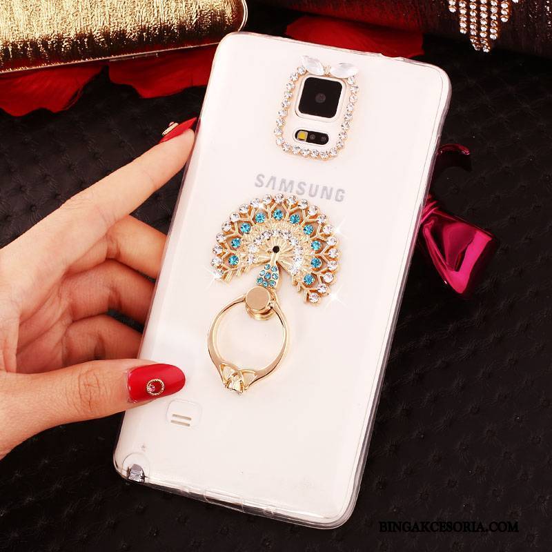 Samsung Galaxy Note 4 Gwiazda Ochraniacz Rhinestone Futerał Silikonowe Purpurowy Cienka