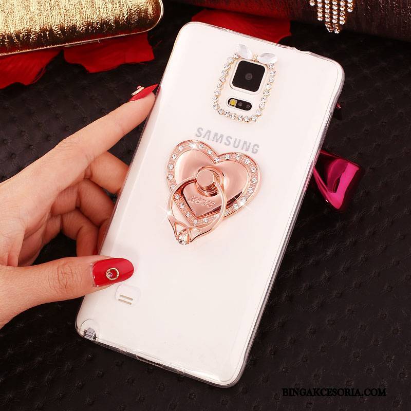 Samsung Galaxy Note 4 Gwiazda Ochraniacz Rhinestone Futerał Silikonowe Purpurowy Cienka