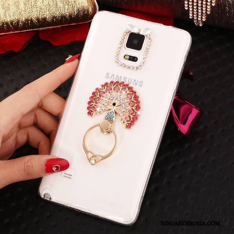 Samsung Galaxy Note 4 Gwiazda Ochraniacz Rhinestone Futerał Silikonowe Purpurowy Cienka