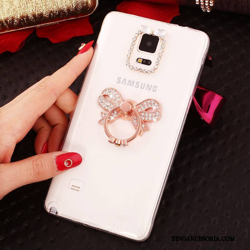 Samsung Galaxy Note 4 Gwiazda Ochraniacz Rhinestone Futerał Silikonowe Purpurowy Cienka