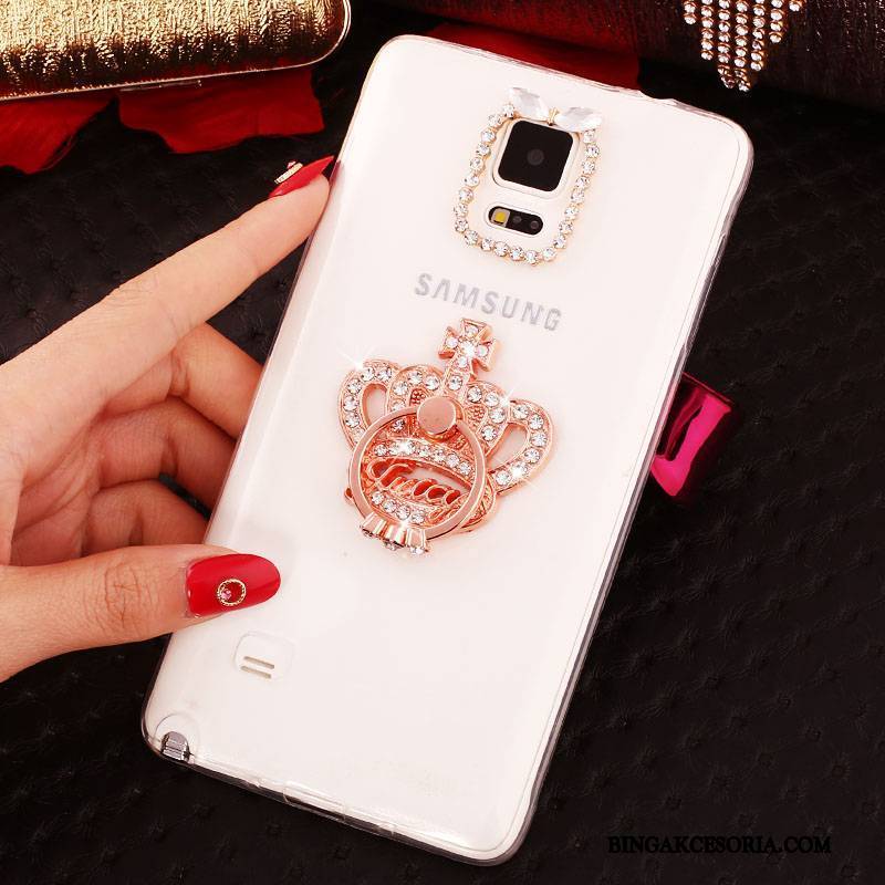 Samsung Galaxy Note 4 Gwiazda Ochraniacz Rhinestone Futerał Silikonowe Purpurowy Cienka