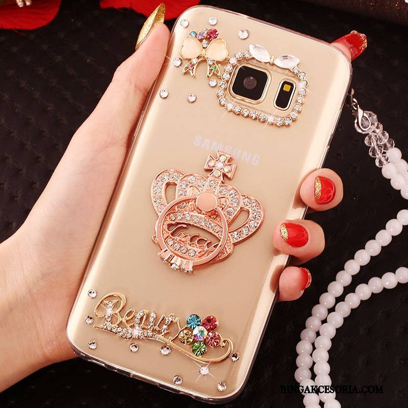 Samsung Galaxy Note 5 Ring Rhinestone Silikonowe Etui Na Telefon Futerał Ochraniacz Wiszące Ozdoby