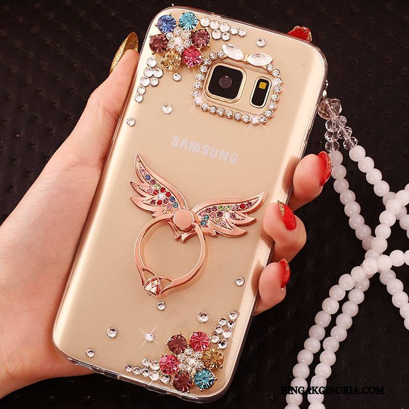 Samsung Galaxy Note 5 Ring Rhinestone Silikonowe Etui Na Telefon Futerał Ochraniacz Wiszące Ozdoby