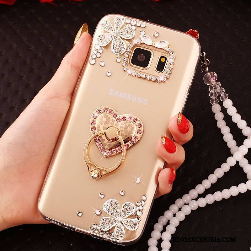 Samsung Galaxy Note 5 Ring Rhinestone Silikonowe Etui Na Telefon Futerał Ochraniacz Wiszące Ozdoby