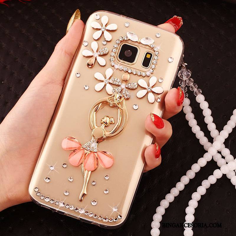 Samsung Galaxy Note 5 Ring Rhinestone Silikonowe Etui Na Telefon Futerał Ochraniacz Wiszące Ozdoby