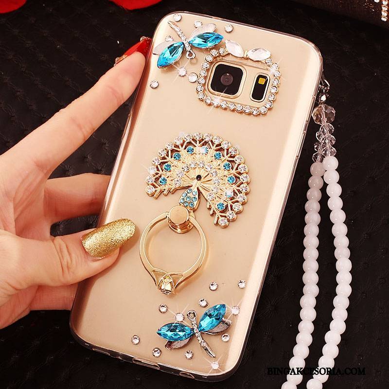 Samsung Galaxy Note 5 Ring Rhinestone Silikonowe Etui Na Telefon Futerał Ochraniacz Wiszące Ozdoby