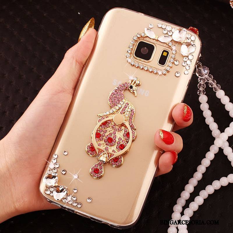 Samsung Galaxy Note 5 Ring Rhinestone Silikonowe Etui Na Telefon Futerał Ochraniacz Wiszące Ozdoby