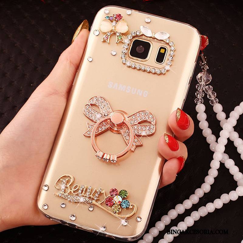 Samsung Galaxy Note 5 Ring Rhinestone Silikonowe Etui Na Telefon Futerał Ochraniacz Wiszące Ozdoby