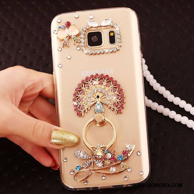 Samsung Galaxy Note 5 Ring Rhinestone Silikonowe Etui Na Telefon Futerał Ochraniacz Wiszące Ozdoby