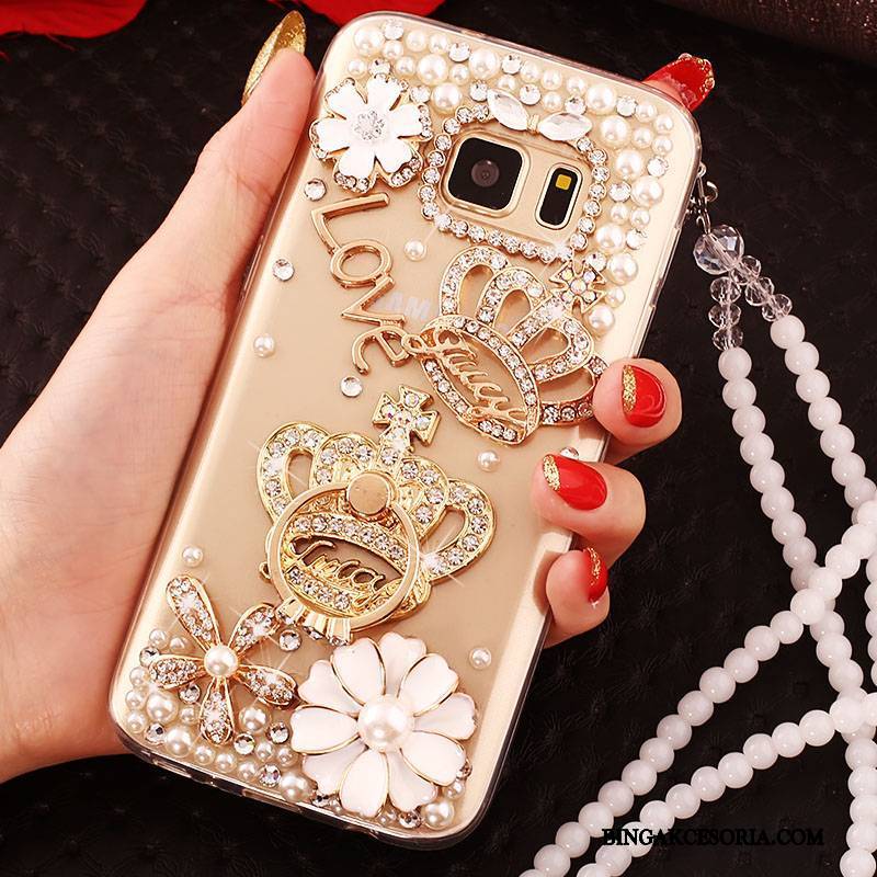 Samsung Galaxy Note 5 Ring Rhinestone Silikonowe Etui Na Telefon Futerał Ochraniacz Wiszące Ozdoby