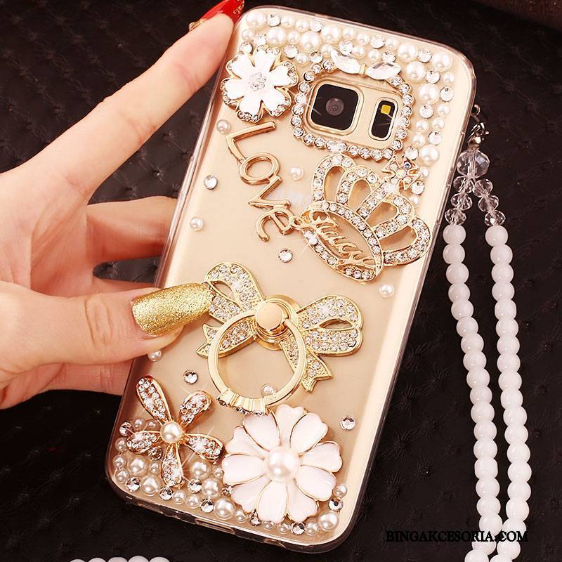 Samsung Galaxy Note 5 Ring Rhinestone Silikonowe Etui Na Telefon Futerał Ochraniacz Wiszące Ozdoby