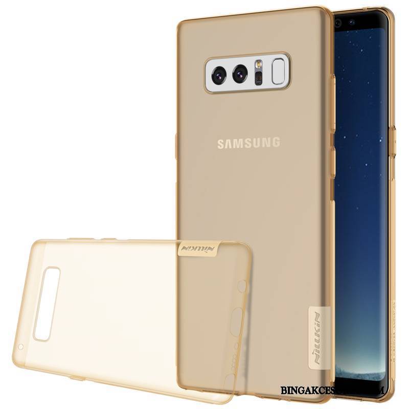 Samsung Galaxy Note 8 Futerał All Inclusive Ochraniacz Miękki Różowe Złoto Przezroczysty Silikonowe Etui