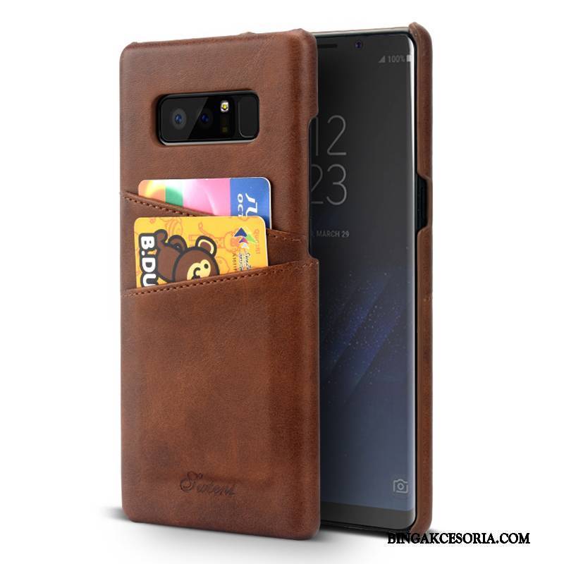 Samsung Galaxy Note 8 Futerał Biznes Karta Anti-fall Etui Vintage Ochraniacz Portfel