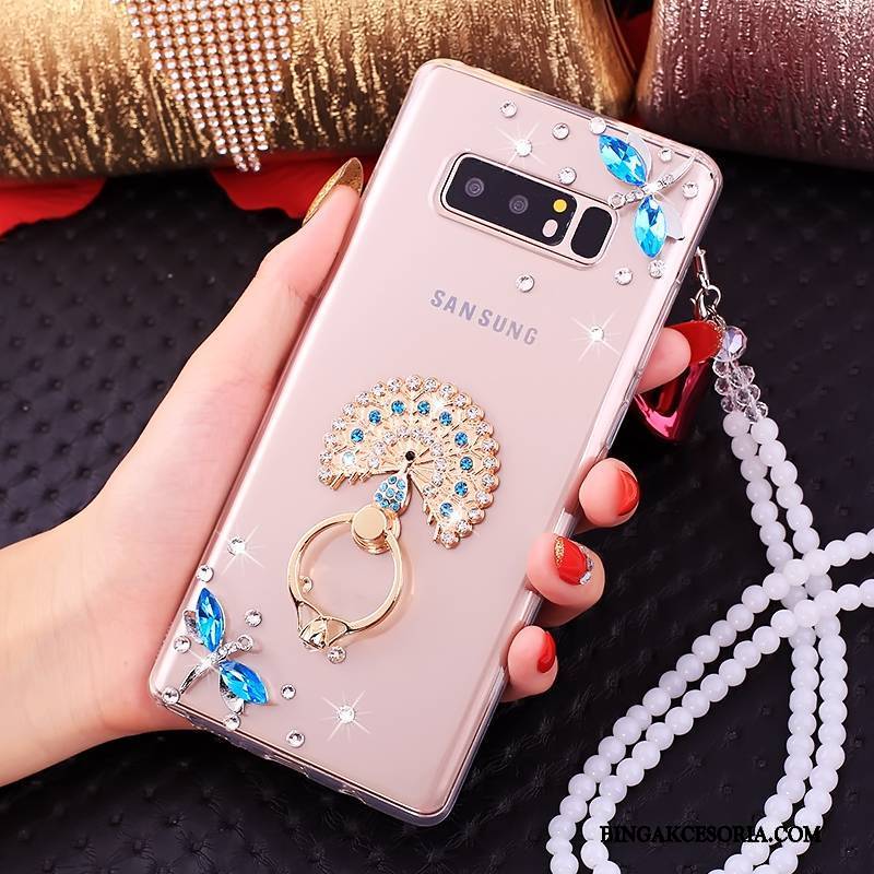 Samsung Galaxy Note 8 Futerał Różowe Etui Gwiazda Etui Na Telefon All Inclusive Silikonowe Rhinestone