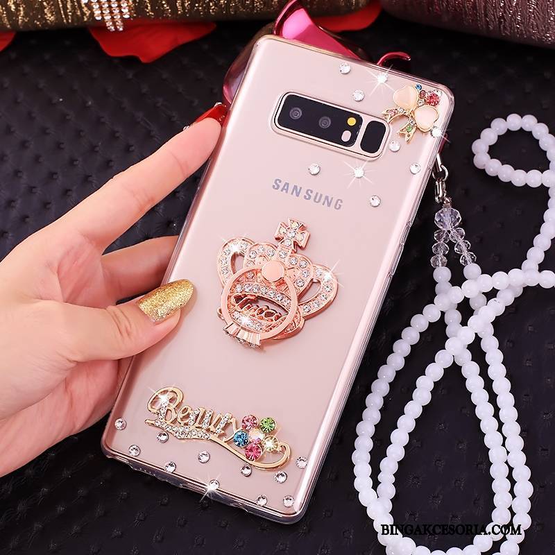 Samsung Galaxy Note 8 Futerał Różowe Etui Gwiazda Etui Na Telefon All Inclusive Silikonowe Rhinestone