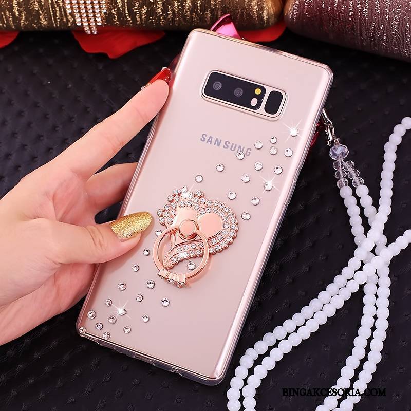 Samsung Galaxy Note 8 Futerał Różowe Etui Gwiazda Etui Na Telefon All Inclusive Silikonowe Rhinestone