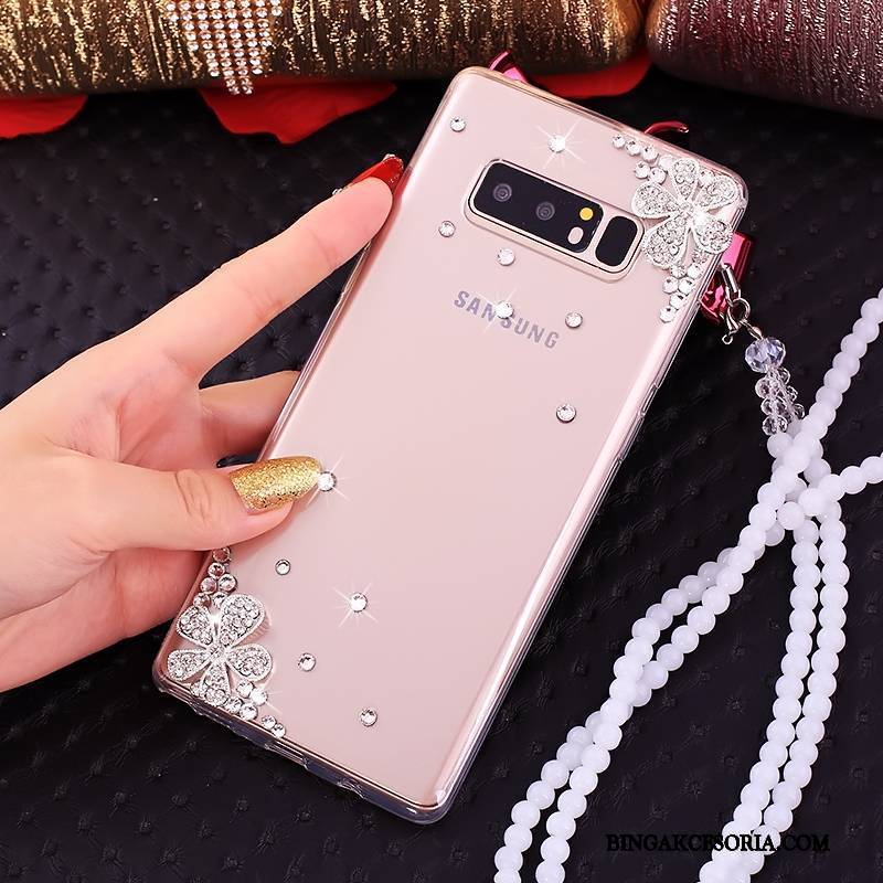 Samsung Galaxy Note 8 Futerał Różowe Etui Gwiazda Etui Na Telefon All Inclusive Silikonowe Rhinestone