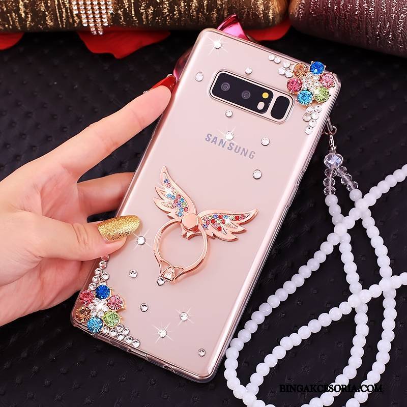 Samsung Galaxy Note 8 Futerał Różowe Etui Gwiazda Etui Na Telefon All Inclusive Silikonowe Rhinestone