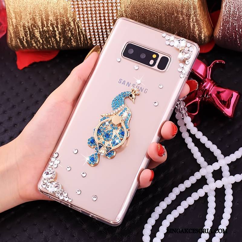 Samsung Galaxy Note 8 Futerał Różowe Etui Gwiazda Etui Na Telefon All Inclusive Silikonowe Rhinestone