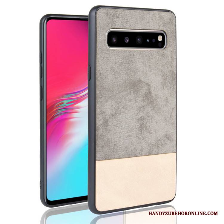 Samsung Galaxy S10 5g Ochraniacz Denim Mieszane Kolory Gwiazda Etui Skóra Futerał