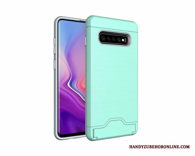 Samsung Galaxy S10 Futerał Etui Ochraniacz Anti-fall Karta Wspornik Jedwab Szary