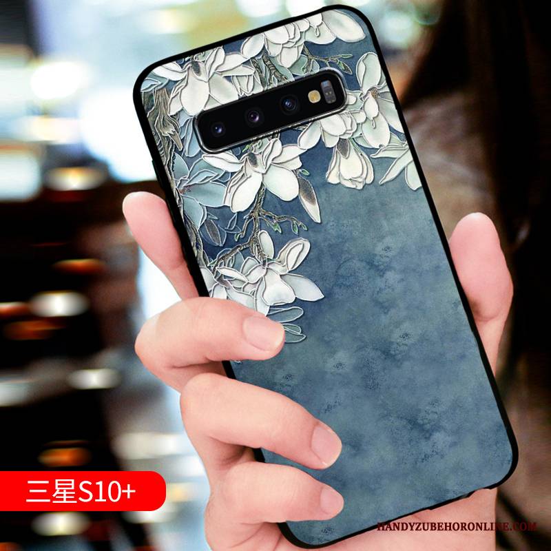 Samsung Galaxy S10+ Futerał Relief Silikonowe Kreatywne Czerwony All Inclusive Modna Marka Miękki