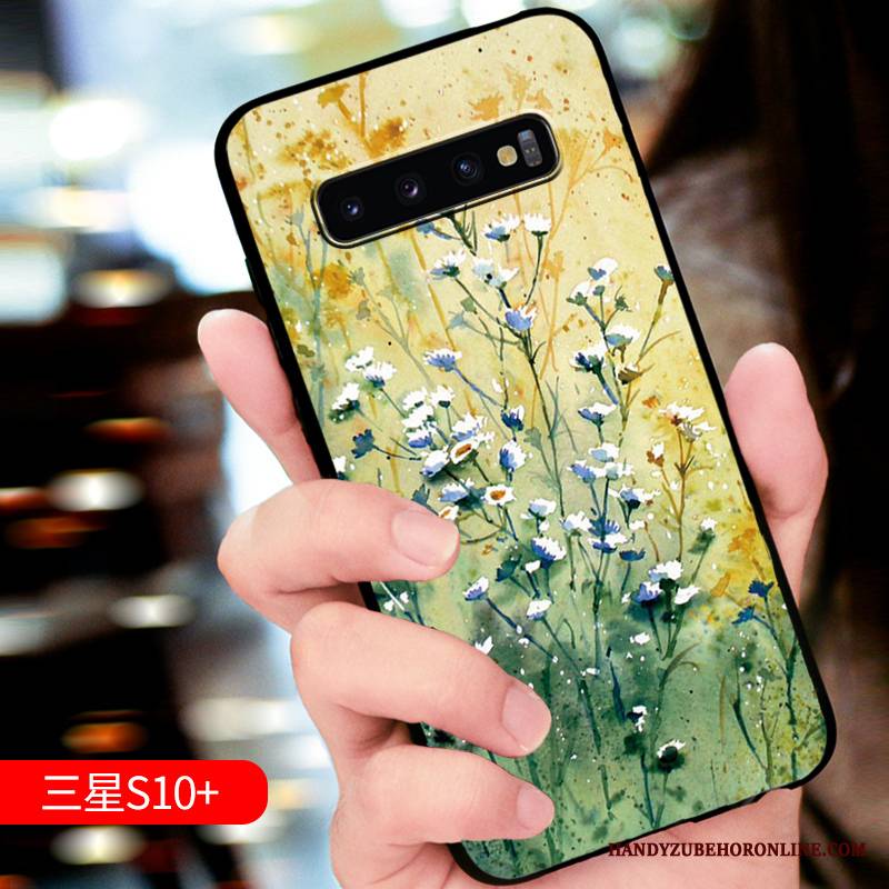 Samsung Galaxy S10+ Futerał Relief Silikonowe Kreatywne Czerwony All Inclusive Modna Marka Miękki