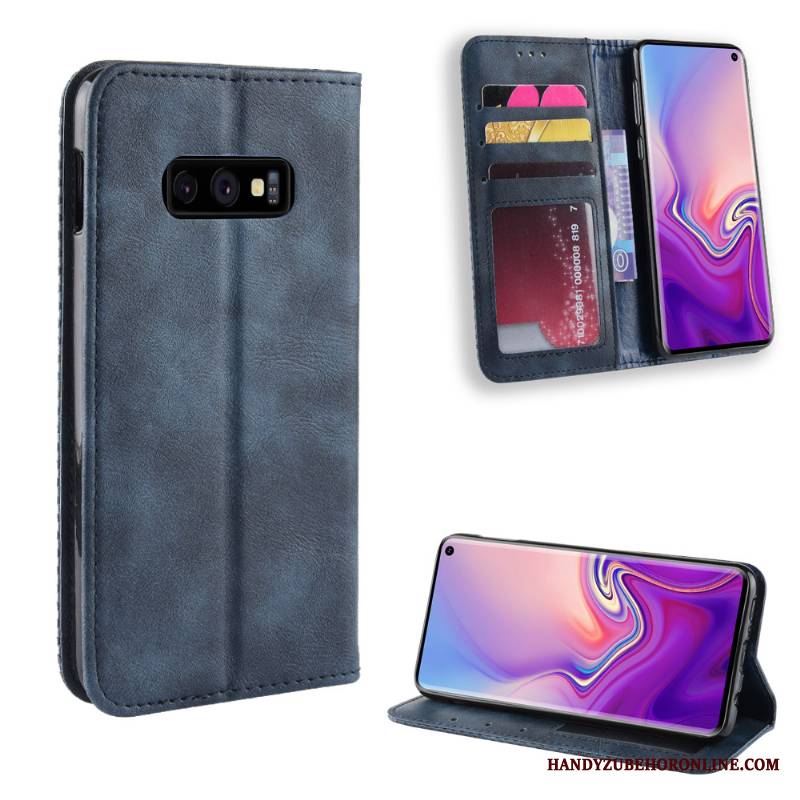 Samsung Galaxy S10e Skórzany Futerał Vintage Etui Ochraniacz Wzór Gwiazda Karta