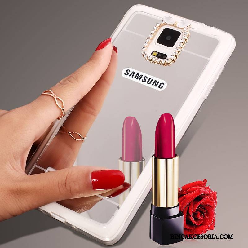 Samsung Galaxy S5 Futerał Rhinestone Ochraniacz Silikonowe Etui Na Telefon Gwiazda Lustro Srebro