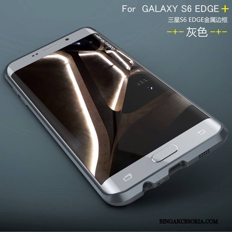 Samsung Galaxy S6 Edge + Ochraniacz Etui Futerał Metal Etui Na Telefon Granica Zielony