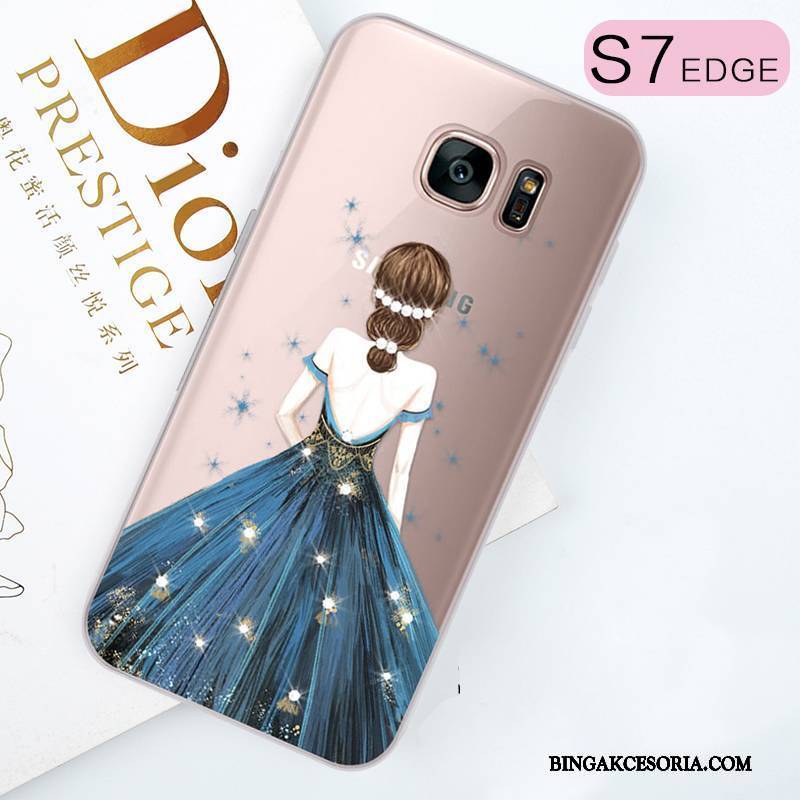 Samsung Galaxy S7 Edge Futerał Purpurowy Etui Na Telefon Tendencja Rhinestone All Inclusive Silikonowe Piękny