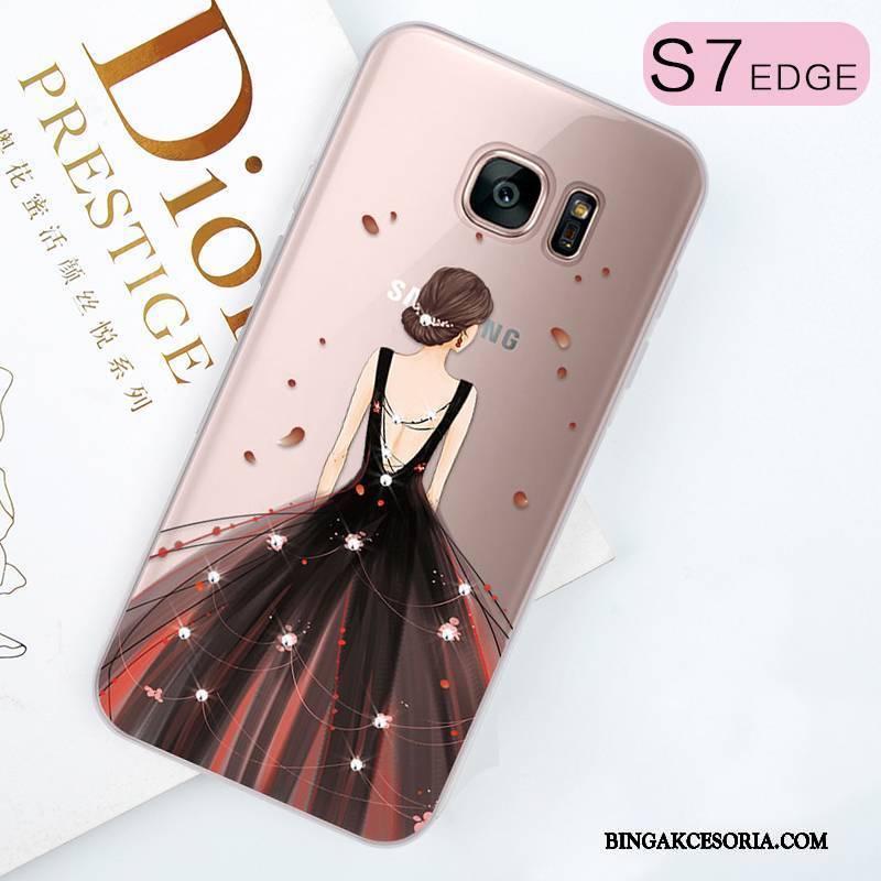 Samsung Galaxy S7 Edge Futerał Purpurowy Etui Na Telefon Tendencja Rhinestone All Inclusive Silikonowe Piękny