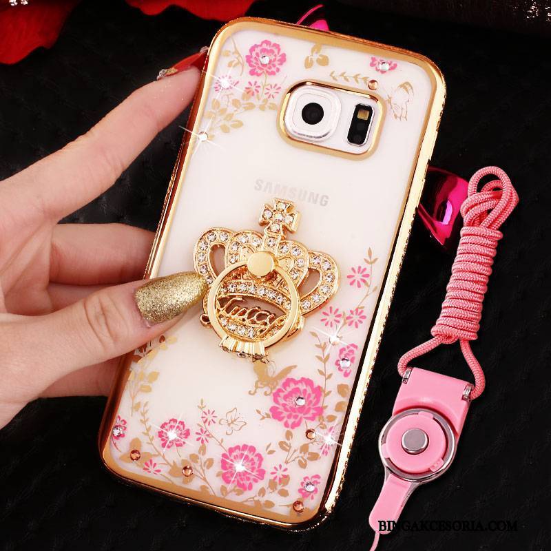 Samsung Galaxy S7 Edge Gwiazda Silikonowe Anti-fall Etui Rhinestone Futerał Ring