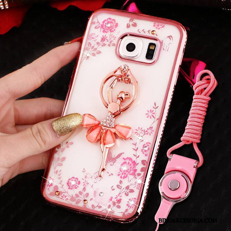 Samsung Galaxy S7 Edge Gwiazda Silikonowe Anti-fall Etui Rhinestone Futerał Ring