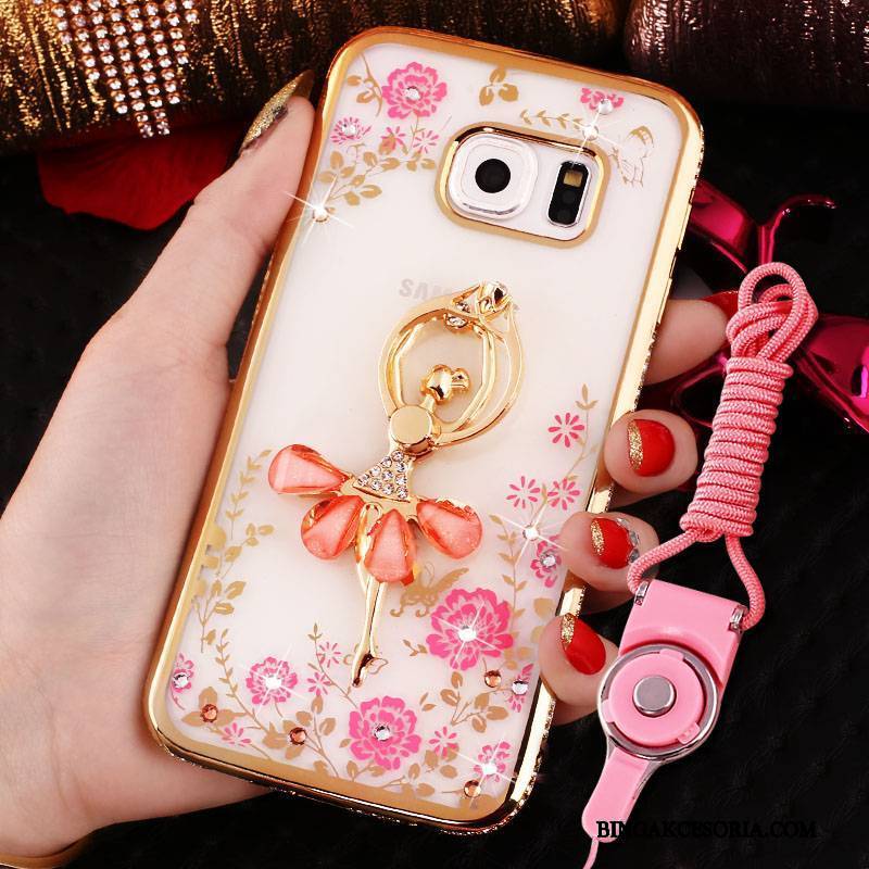 Samsung Galaxy S7 Edge Gwiazda Silikonowe Anti-fall Etui Rhinestone Futerał Ring