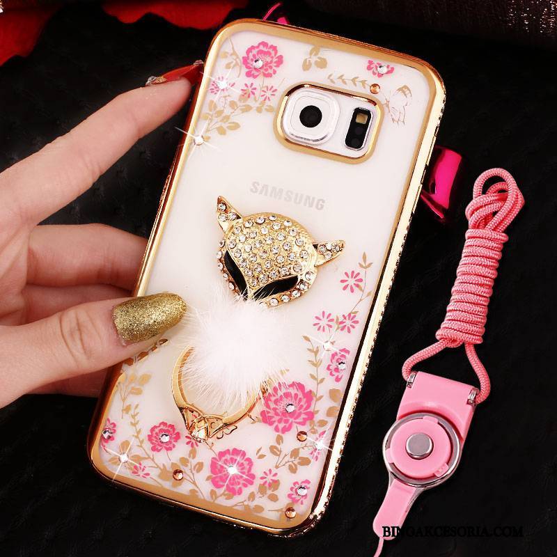 Samsung Galaxy S7 Edge Gwiazda Silikonowe Anti-fall Etui Rhinestone Futerał Ring